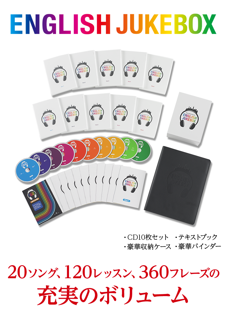 ENGLISH JUKEBOX 20ソング、120レッスン、360フレーズの充実のボリューム