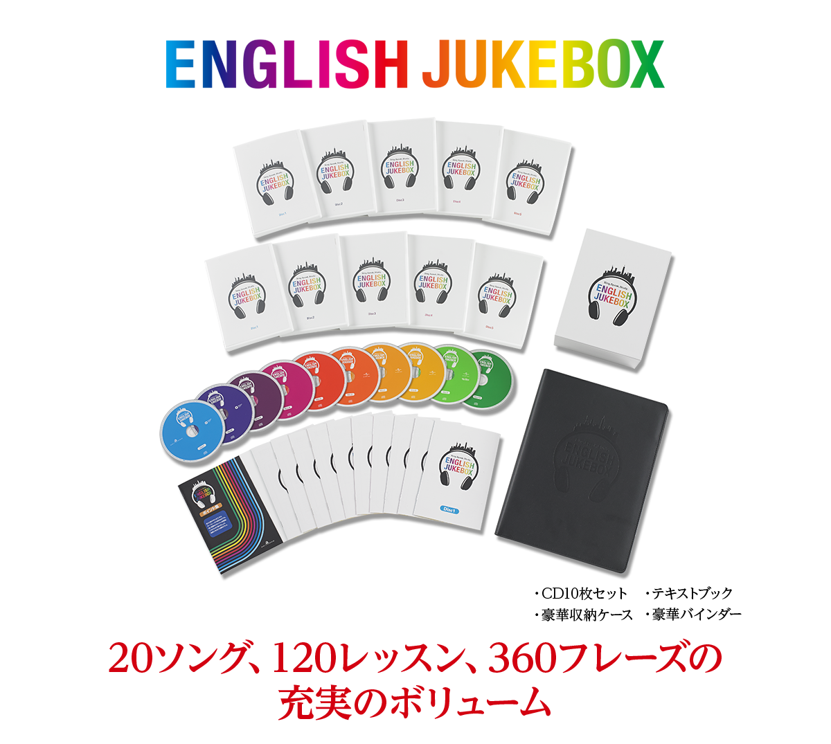 ENGLISH JUKEBOX 20ソング、120レッスン、360フレーズの充実のボリューム
